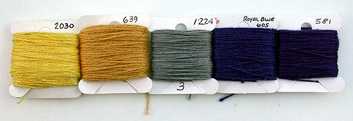 16 weight Linen Sewing Thread Yellows & Blues