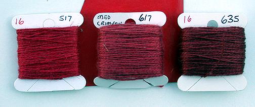 16 weight Linen Sewing Thread Reds